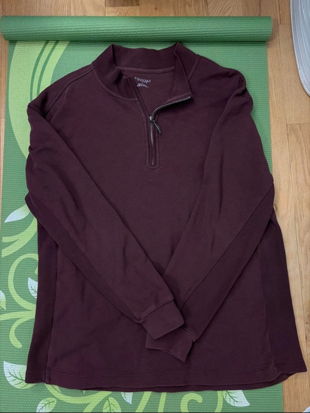 Geoffrey Beene Men's Quarter-Zip Sweater Pullover - Burgundy